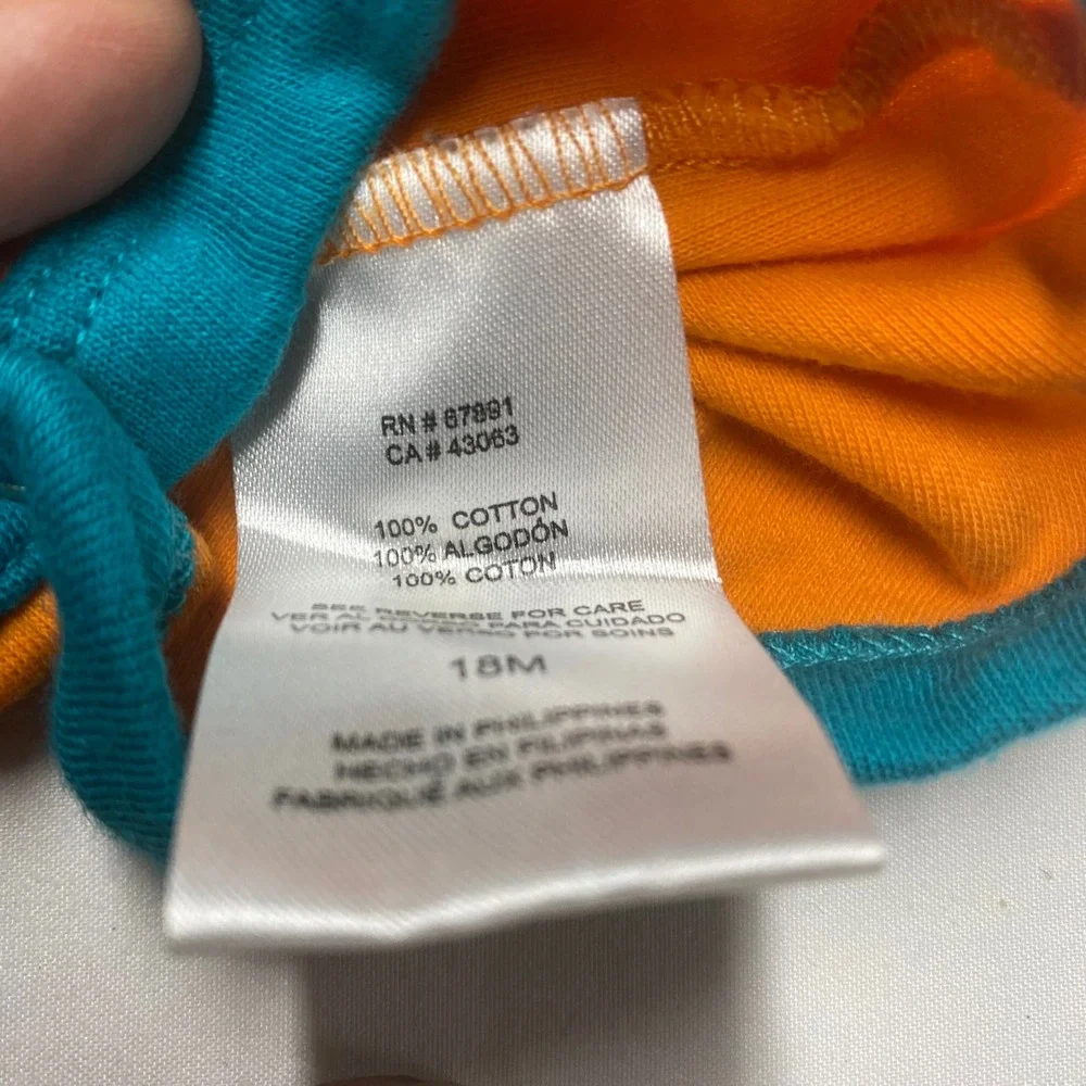 NFL Team Apparel Miami Dolphins Orange Ruffle Sleeve Bodysuit 18M